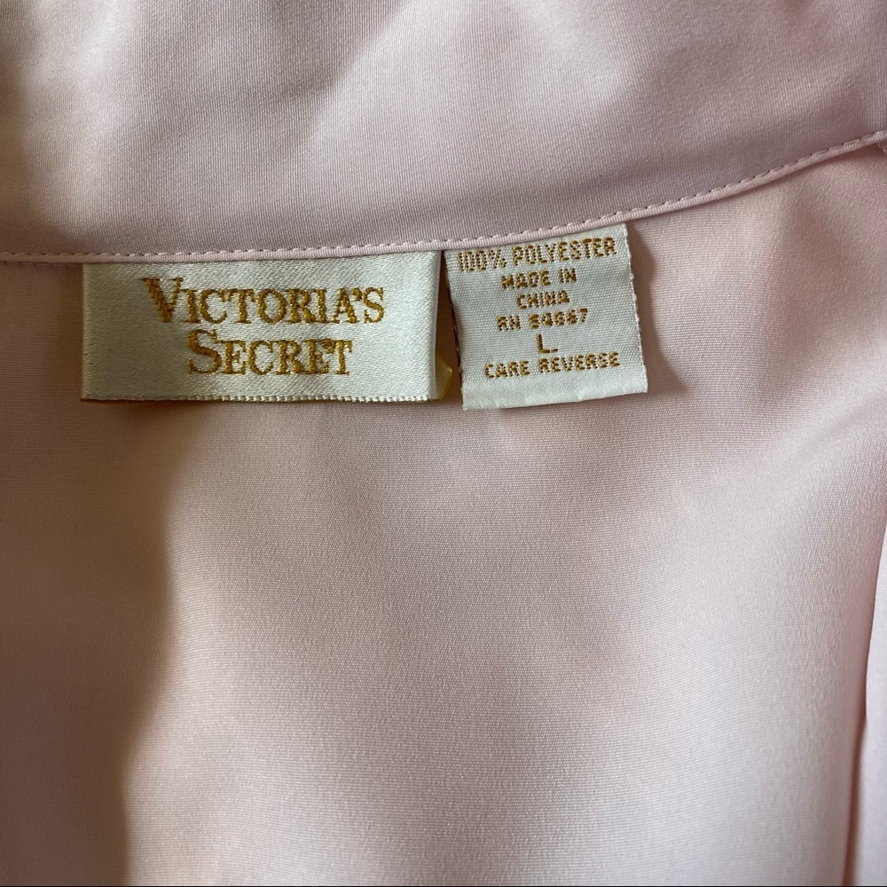 Victoria’s Secret Gold Label Draped Light Pink Long Sleeve Top Floral Details - Picture 9 of 11